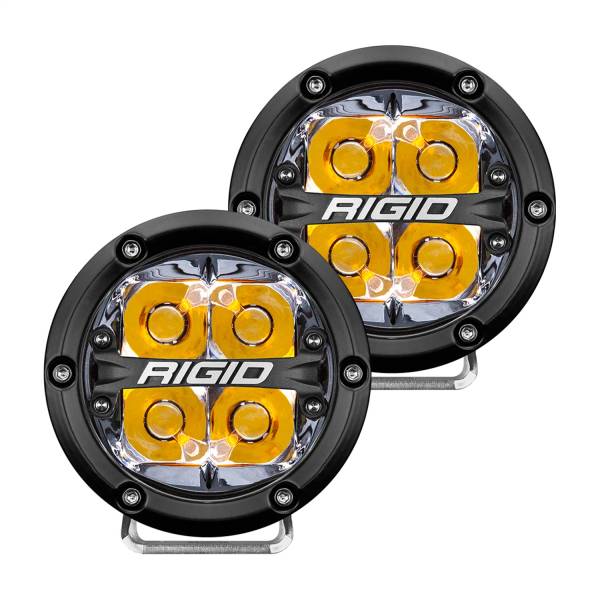 Rigid Industries - Rigid Industries RIGID 360-Series 4 Inch Off-Road LED Light; Spot Beam; Amber Backlight Pair 36114