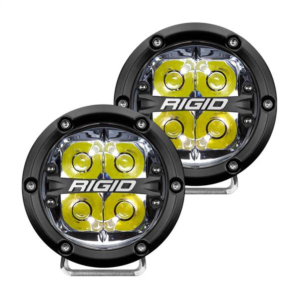 Rigid Industries - Rigid Industries RIGID 360-Series 4 Inch Off-Road LED Light; Spot Beam; White Backlight Pair 36113
