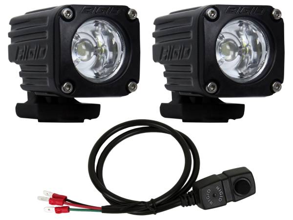 Rigid Industries - Rigid Industries RIGID Ignite Motorcycle Kit; High/Low Flood Beam Pattern; Black Housing Pair 20741