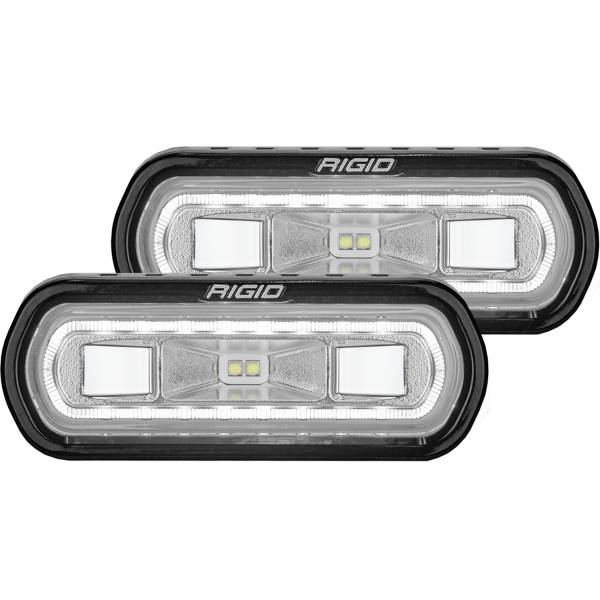 Rigid Industries - Rigid Industries RIGID SR-L Series Off-Road Spreader Pod; 3 Wire; Surface Mount; White Halo Pair 53120