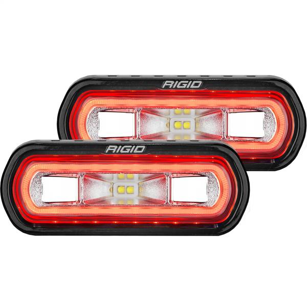 Rigid Industries - Rigid Industries RIGID SR-L Series Off-Road Spreader Pod; 3 Wire; Surface Mount; Red Halo Pair 53122