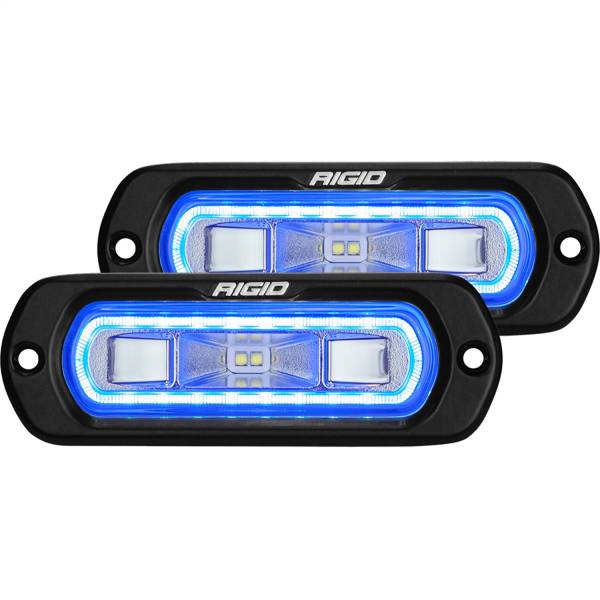 Rigid Industries - Rigid Industries RIGID SR-L Series Off-Road Spreader Pod; 3 Wire; Flush Mount; Blue Halo Pair 53221