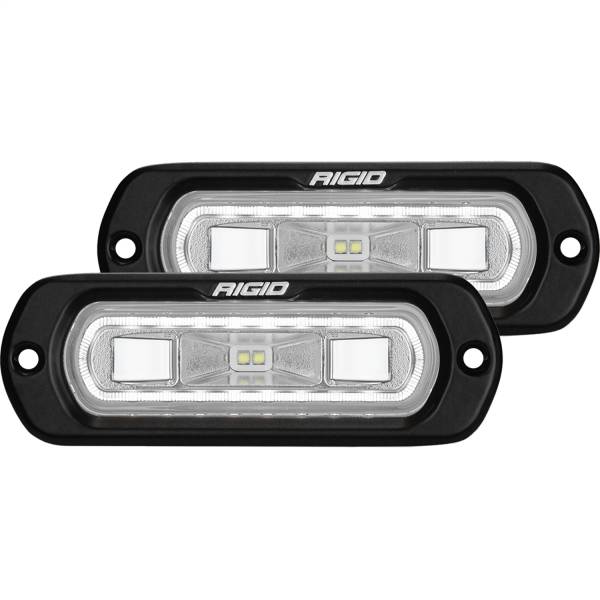 Rigid Industries - Rigid Industries RIGID SR-L Series Off-Road Spreader Pod; 3 Wire; Flush Mount; White Halo Pair 53220