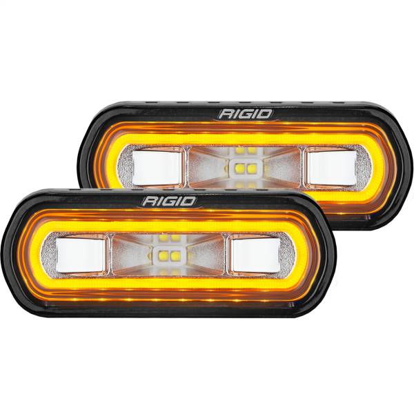 Rigid Industries - Rigid Industries RIGID SR-L Series Off-Road Spreader Pod; 3 Wire; Surface Mount; Amber Halo Pair 53123