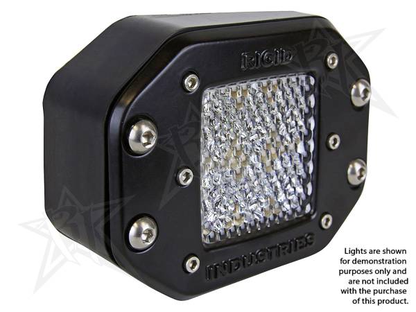 Rigid Industries - Rigid Industries RIGID D-Series 15 Degree Left Or Right Angled Flush Mount Gasket; Black 49010