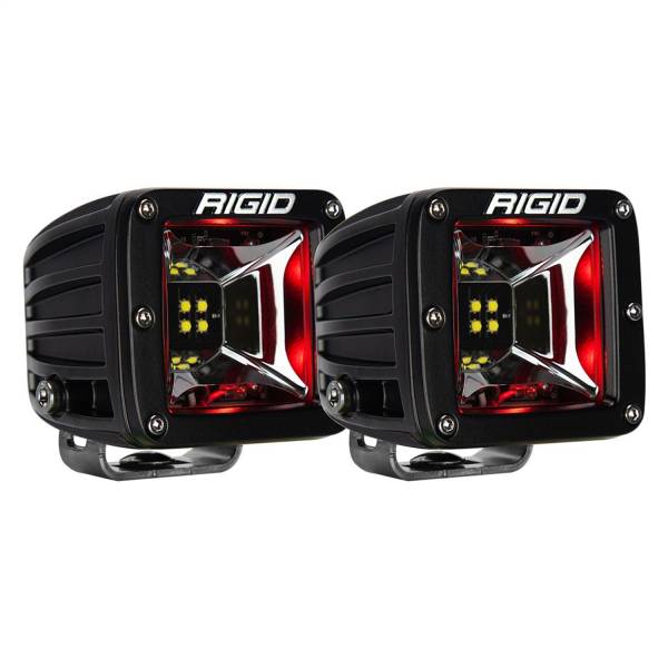 Rigid Industries - Rigid Industries RIGID Radiance Scene Light W/Red Backlight; Surface Mount; Black Housing Pair 68202