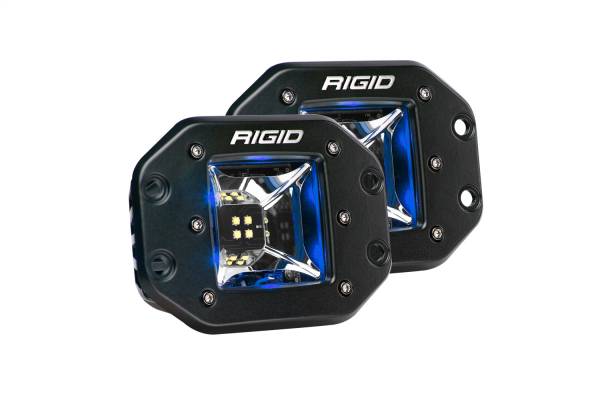 Rigid Industries - Rigid Industries RIGID Radiance Scene Light W/Blue Backlight; Flush Mount; Black Housing Pair 68211