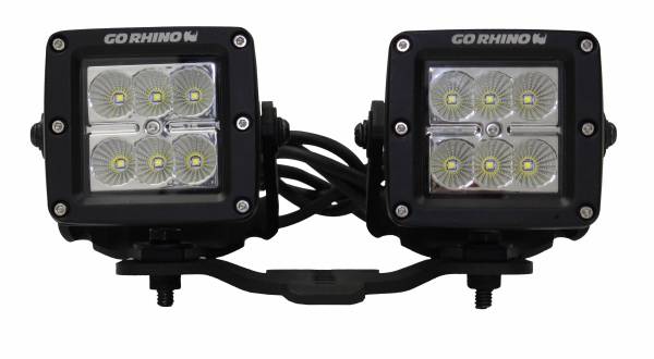 Go Rhino - Go Rhino Jeep Wrangler JL, JLU & JT Hood hinge Mount for a 3" X 3" Dual Cubes  731030T