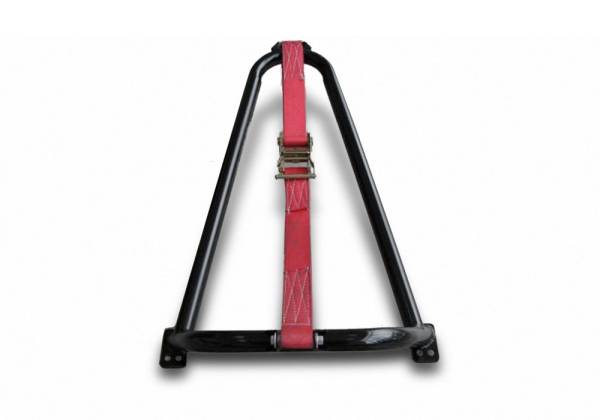 N-Fab - N-Fab Gloss Black Bed Mounted Tire Carrier w/ Red Strap BM1TCRD