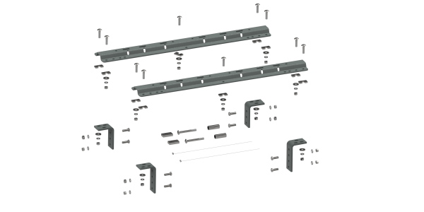 B&W Trailer Hitches - B&W Trailer Hitches Universal Mounting Rails For 5th Wheel Hitches RVR3200