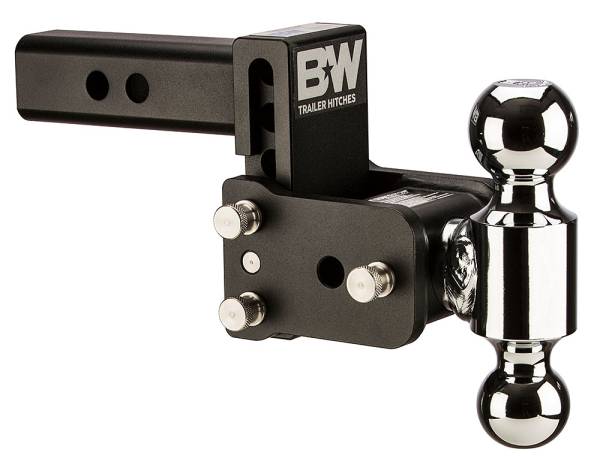 B&W Trailer Hitches - B&W Trailer Hitches B&W Tow And Stow Dual Ball 2" Adj Ball Mount 3" Drop/3-1/2" Rise, Black TS10033B