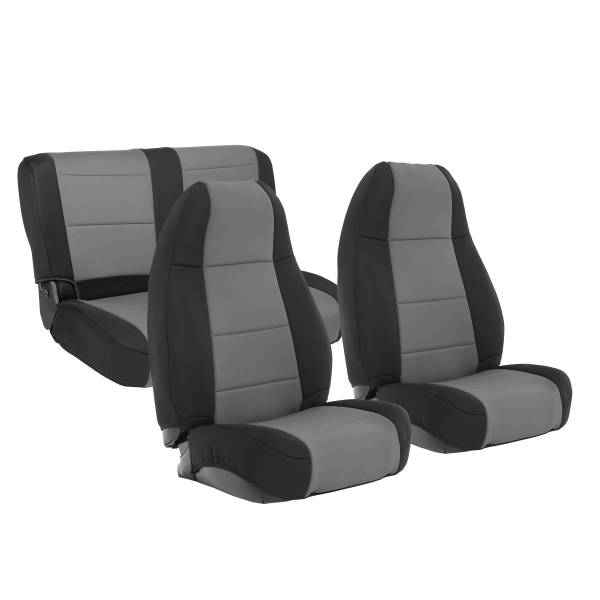 Smittybilt - Smittybilt NEOPRENE SEAT COVER SET FRONT/REAR - CHARCOAL 76-90 CJ/YJ 471022