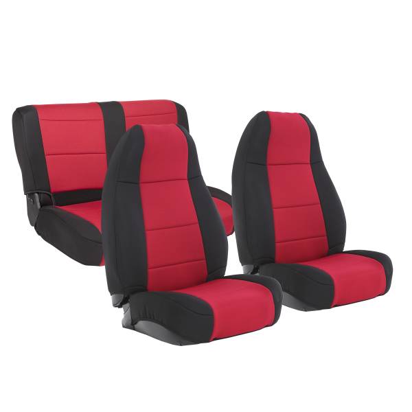 Smittybilt - Smittybilt NEOPRENE SEAT COVER SET FRONT/REAR - RED 76-90 CJ/YJ 471030