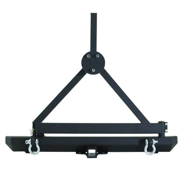 Smittybilt - Smittybilt SRC Classic Rear Bumper W/ D-Rings, Hitch & Tire Carrier - Black Textured 76651D