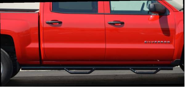 TrailFX - TrailFX W/Drop Down Steps W/O Bed Step 3 In Round Straight Pwdr Ctd Gloss Black Metal A3201