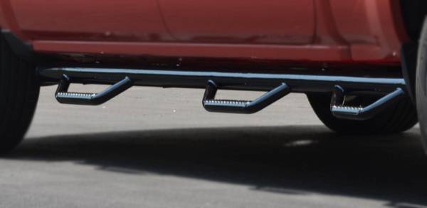 TrailFX - TrailFX W/Drop Down Steps W/Bed Step 3 In Round Straight Pwdr Ctd Gloss Black Metal A3337