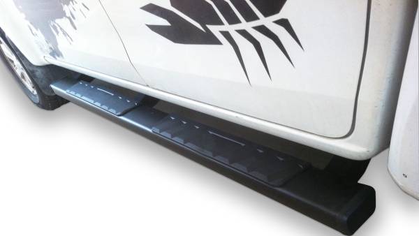 TrailFX - TrailFX 4 Inch Trapezoid Straight Pwdr Ctd Titanium Black Steel Plastic End Caps A4001B