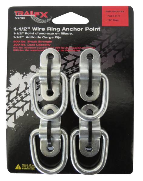 TrailFX - TrailFX Bolt-On/ Weld-On Mount 1-1/2 Inch Ring 300 Pound Capacity Zinc Pack Of 4 E10013Z