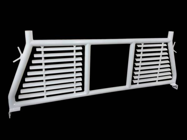 TrailFX - TrailFX Round Tube Louver With Rear Cab Window Cut Out Powder Coated White Steel H0003W