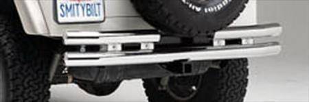 Smittybilt - Smittybilt Tubular Bumper - Rear W/Hitch - Stainless Steel JB44-RHS