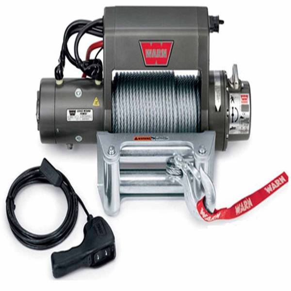 Warn - Warn 12 Volt 9000 LB Cap 125 Ft Wire Rope Roller Fairlead Wired Remote 27550