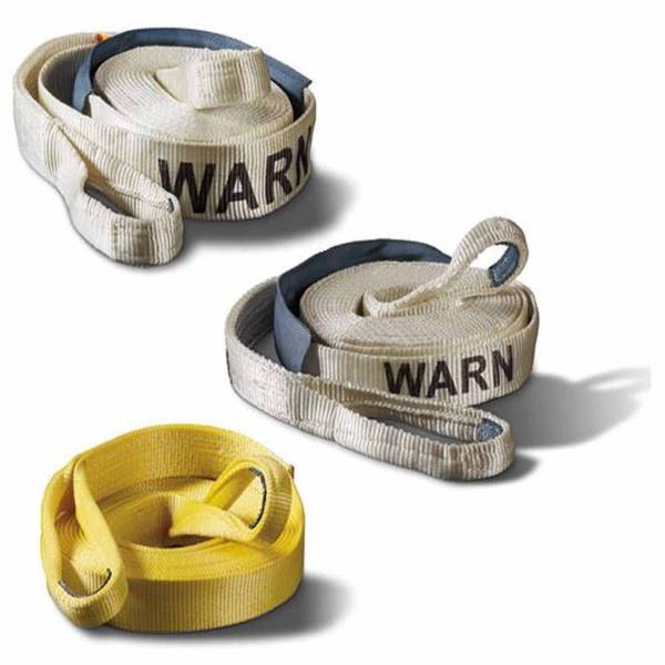 Warn - Warn 2 Inch x 30 Ft Rated to 14400 LBs 18 Inch Nylon Sliding Sleeve White Nylon Web 88922