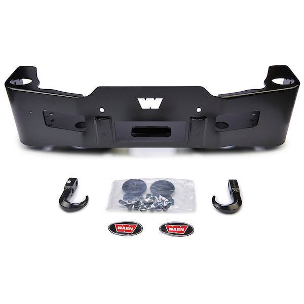 Warn - Warn Stubby One Piece Direct-Fit Hardware Included W/O Grille Guard Black Steel 91405