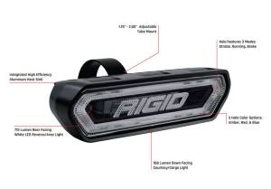 Rigid Industries - Rigid Industries RIGID Chase; Rear Facing 5 Mode LED Light; Amber Halo; Black Housing 90122 - Image 1