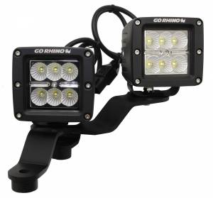 Go Rhino - Go Rhino Jeep Wrangler JL, JLU & JT Windshield Cowl Mount for 3" X 3" Dual Cube Offset 730231T - Image 2