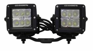 Go Rhino - Go Rhino Jeep Wrangler JL, JLU & JT Hood hinge Mount for a 3" X 3" Dual Cubes  731030T - Image 1