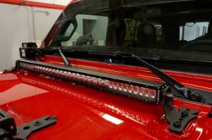 Go Rhino - Go Rhino Jeep Wrangler JL, JLU & JT Hood hinge Mount for a 30" Single Row LED Bar 731300T - Image 1