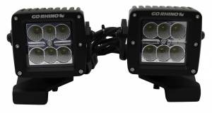 Go Rhino - Go Rhino Jeep Wrangler JL, JLU & JT Center Hood Mount for 3 inch Cube LED Lights  732230T - Image 1