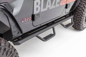 Go Rhino - Go Rhino Dominator D2 Side Steps w/ Welded Drop Down Hoop Steps, Black Powdercoat Finish D24516T - Image 4