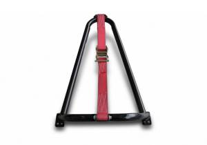 N-Fab - N-Fab Gloss Black Bed Mounted Tire Carrier w/ Red Strap BM1TCRD - Image 1