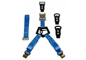 N-Fab - N-Fab Gloss Black Bed Mounted Rapid Strap Tire Carrier w/ Blue Strap BM1TSBL - Image 1
