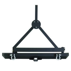 Smittybilt - Smittybilt SRC Classic Rear Bumper W/ D-Rings, Hitch & Tire Carrier - Black Textured 76651D - Image 1